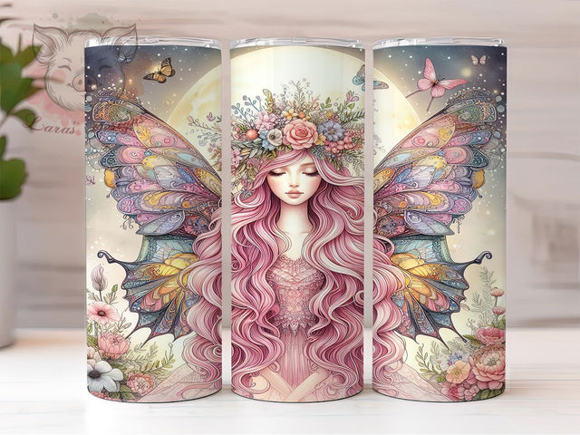 Fairy Wings Boho Moon Phase Tumbler, Celestial Tumbler, Boho Moon Phase Tumbler, 20oz Tumbler Wrap, Moon and Stars Tumbler, Boho Tumbler Design, Fantasy Tumbler Sublimation Lara' s Designs 