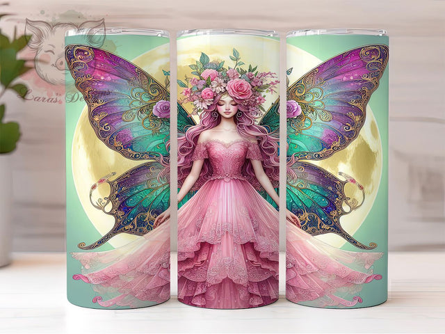 Fairy Wings Boho Moon Phase Tumbler, Celestial Tumbler, Boho Moon Phase Tumbler, 20oz Tumbler Wrap, Moon and Stars Tumbler, Boho Tumbler Design, Fantasy Tumbler Sublimation Lara' s Designs 