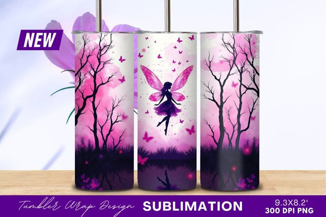 Fairy With Butterfly Wings Tumbler Png Sublimation Regulrcrative 