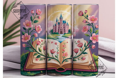 Fairytale Castle Book 20oz Tumbler Wrap Sublimation sassyprint 