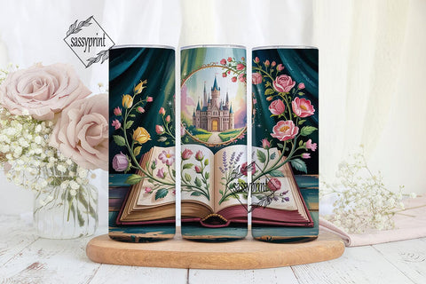 Fairytale Castle Book 20oz Tumbler Wrap Sublimation sassyprint 