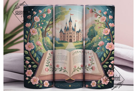 Fairytale Castle Book 20oz Tumbler Wrap Sublimation sassyprint 