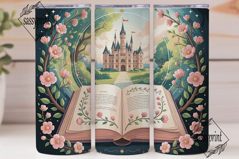 Fairytale Castle Book 20oz Tumbler Wrap Sublimation sassyprint 