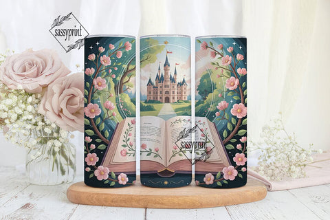 Fairytale Castle Book 20oz Tumbler Wrap Sublimation sassyprint 