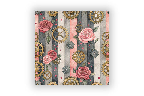 Fairytale Steampunk Digital Pattern, Seamless Watercolor Bundle Pack, Printable Scrapbook Paper, Victorian Rose Design Collection Digital Pattern FloridPrintables 
