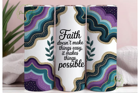 Faith Agate Tumbler Wrap PNG Sublimation PixelChick 