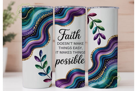 Faith Agate Tumbler Wrap PNG Sublimation PixelChick 