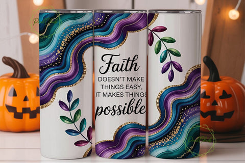 Faith Agate Tumbler Wrap PNG Sublimation PixelChick 