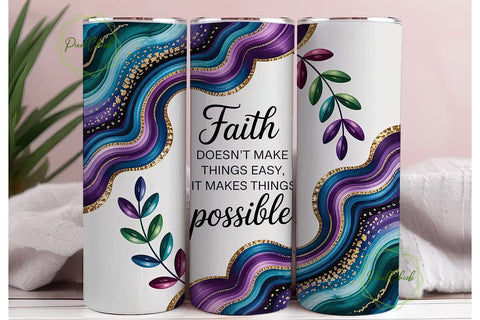 Faith Agate Tumbler Wrap PNG Sublimation PixelChick 