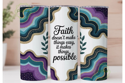 Faith Agate Tumbler Wrap PNG Sublimation PixelChick 