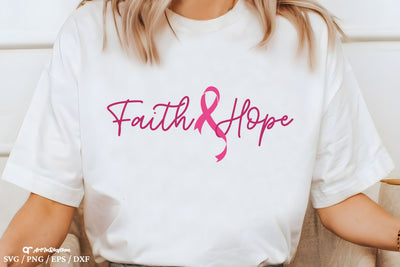 Faith and Hope Svg, Breast Cancer Awareness Svg, Hope Svg, Pink Ribbon Svg SVG Artinrhythm shop 