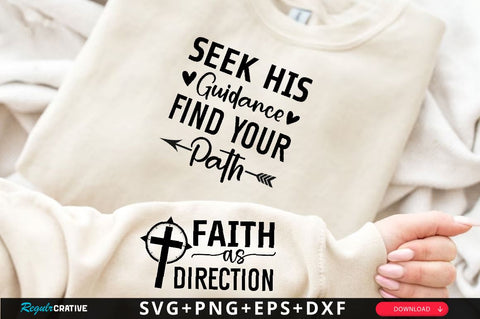 Faith as Direction Sleeve SVG Design, Christian Sleeve SVG, Faith SVG Design, Jesus Sleeve SVG SVG Regulrcrative 