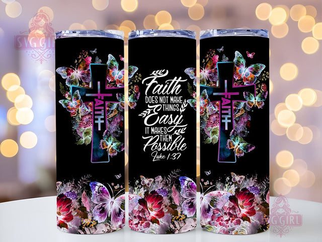 Faith Bible Verse 20oz Tumbler Wrap Sublimation Design, Straight Tapered Tumbler Wrap, Faith Luke Tumbler Png, Instant Digital Download Sublimation SvggirlplusArt 