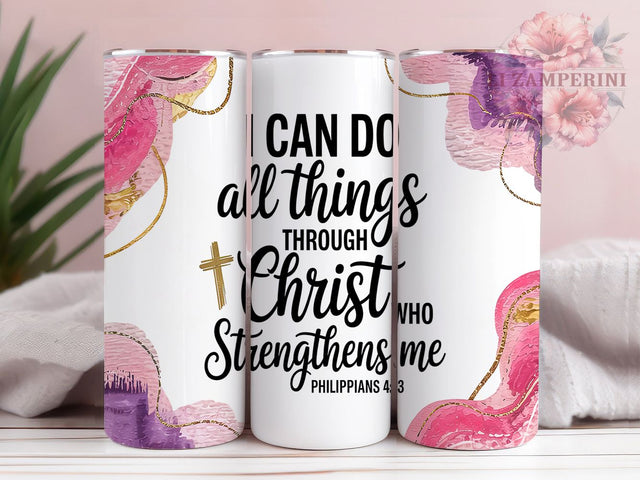 Faith & Bible Verse Christian Tumbler, Bible Verse Tumbler, Faith Tumbler Design, 20oz Sublimation File, Inspirational Christian Tumbler, Philippians 413 Design, Digital Bible Verse Sublimation Li Zamperini 