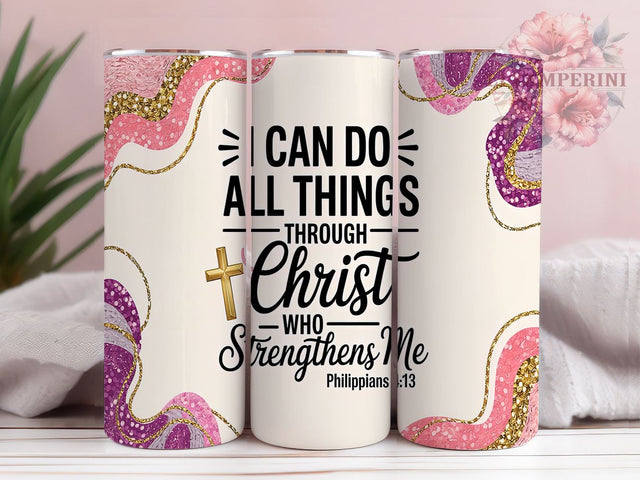 Faith & Bible Verse Christian Tumbler, Bible Verse Tumbler, Faith Tumbler Design, 20oz Sublimation File, Inspirational Christian Tumbler, Philippians 413 Design, Digital Bible Verse Sublimation Li Zamperini 