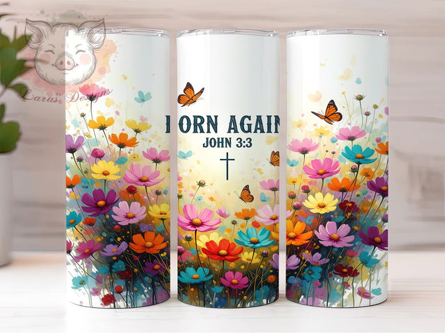 Faith Bible Verse Floral Tumbler, Bible Verse Art, Faith Design, Religious Tumbler, Floral Scripture, Spiritual Gift Wrap, Christian Flower Art Sublimation Lara' s Designs 