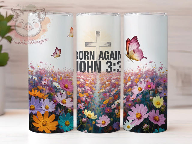 Faith Bible Verse Floral Tumbler, Bible Verse Art, Faith Design, Religious Tumbler, Floral Scripture, Spiritual Gift Wrap, Christian Flower Art Sublimation Lara' s Designs 