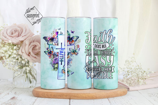 Faith Bible Verse Quencher Tumbler Sublimation, Faith Luke 1 37, Designs PNG, Full Wrap Tumbler, Instant Download, Digital Download Sublimation sassyprint 
