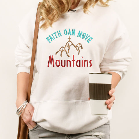 Faith Can Move Mountains Embroidery Design, Christian Quotes PES DST EXP, Bible Verse Machine Embroidery File, Religious Saying Embroidery/Applique DESIGNS HappyDesignStudio 