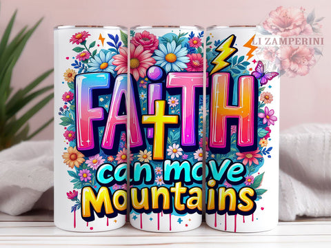 Faith Can Move Mountains Tumbler, Bible Verse Design, 20oz Tumbler Wrap, Sublimation Design, Christian Gift, Retro Faith Tumbler, Inspirational Drinkware, Unique Religious Sublimation Li Zamperini 