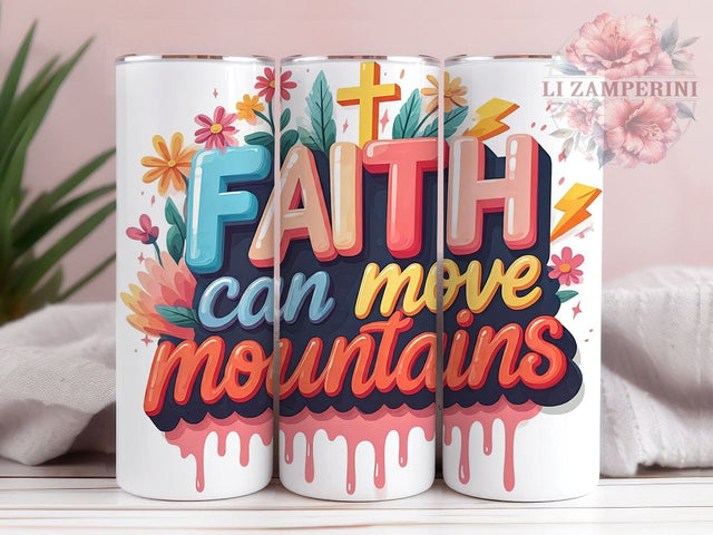 Faith Can Move Mountains Tumbler, Bible Verse Design, 20oz Tumbler Wrap, Sublimation Design, Christian Gift, Retro Faith Tumbler, Inspirational Drinkware, Unique Religious Sublimation Li Zamperini 