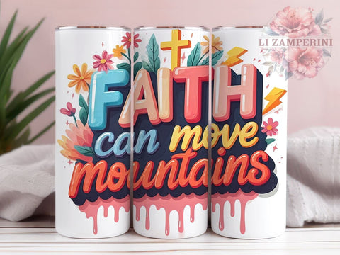 Faith Can Move Mountains Tumbler, Bible Verse Design, 20oz Tumbler Wrap, Sublimation Design, Christian Gift, Retro Faith Tumbler, Inspirational Drinkware, Unique Religious Sublimation Li Zamperini 