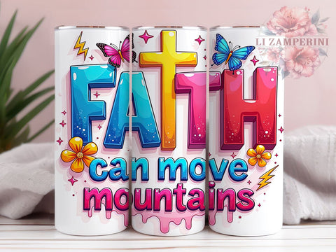 Faith Can Move Mountains Tumbler, Bible Verse Design, 20oz Tumbler Wrap, Sublimation Design, Christian Gift, Retro Faith Tumbler, Inspirational Drinkware, Unique Religious Sublimation Li Zamperini 