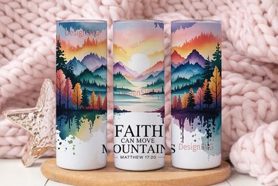Faith Can Move Mountains Tumbler Wrap Sublimation DesignSVG 