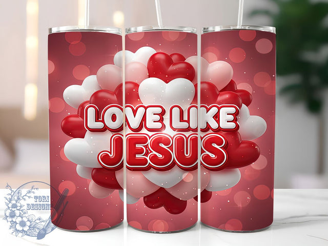 Faith Christian Valentine Tumbler, Love Like Jesus Wrap, Faith Hearts Cup, Religious Sublimation Design, Valentine Gift Tumbler, Spiritual Love Wrap, Inspirational Christian Cup Sublimation ToriDesigns 