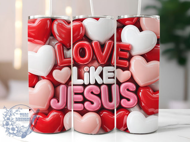 Faith Christian Valentine Tumbler, Love Like Jesus Wrap, Faith Hearts Cup, Religious Sublimation Design, Valentine Gift Tumbler, Spiritual Love Wrap, Inspirational Christian Cup Sublimation ToriDesigns 