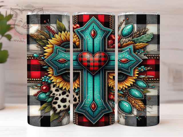 Faith Cross Christmas Holiday Tumbler Wrap, Christian Cross Design, Holiday Sublimation Wrap, 20oz Christmas Tumbler, Religious Christmas Gift, Faith Cross Tumbler Sublimation Lara' s Designs 