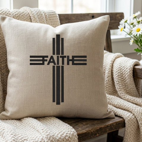 Faith Cross Embroidery Design – Christian Religious Modern Cross Machine Embroidery File Embroidery/Applique DESIGNS PatternFeed8 