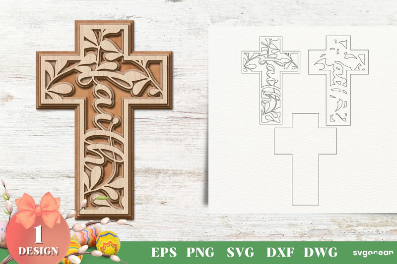 Faith Cross Laser Cut SVG SvgOcean 