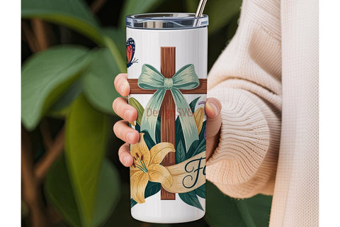 Faith & Cross Tumbler Wrap Sublimation DesignSVG 