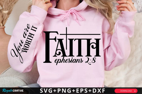 Faith Ephesians 2:8 Sleeve SVG Design SVG Regulrcrative 