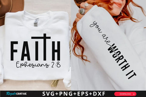 Faith Ephesians Sleeve SVG Design, Christian Sleeve SVG, Faith SVG Design, Jesus Sleeve SVG SVG Regulrcrative 