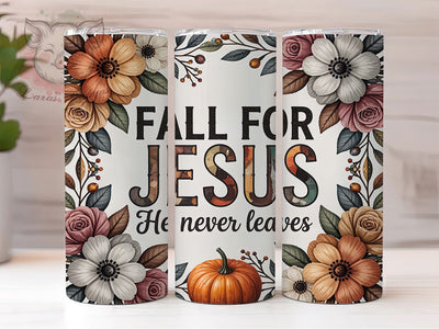 Faith & Fall Jesus Tumbler Wrap, Christian Fall Wrap, 20oz Sublimation, Faith Autumn Cup, Religious Fall Mug, Inspirational Tumbler, Jesus Leaves Design Sublimation Lara' s Designs 