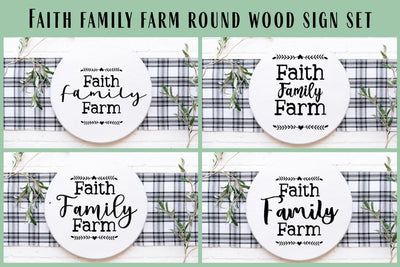 Faith Family Farm Round Sign Set SVG So Fontsy Design Shop 