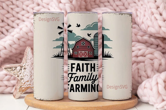 Faith Family Farming 20oz Tumbler Wrap Sublimation DesignSVG 