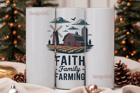 Faith Family Farming 20oz Tumbler Wrap Sublimation DesignSVG 