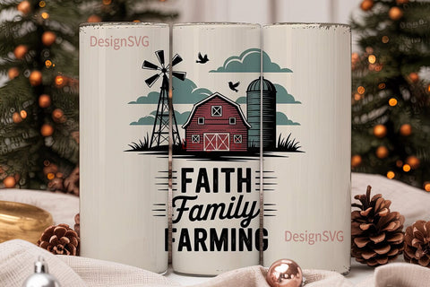 Faith Family Farming 20oz Tumbler Wrap Sublimation DesignSVG 