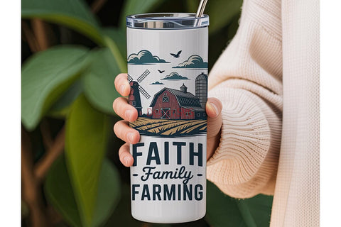Faith Family Farming 20oz Tumbler Wrap Sublimation DesignSVG 