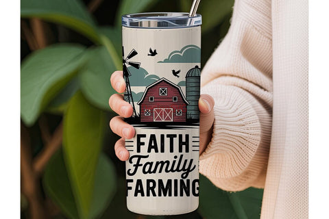 Faith Family Farming 20oz Tumbler Wrap Sublimation DesignSVG 