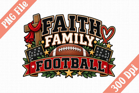 Faith Family Football PNG Sublimation Craftlabsvg24 