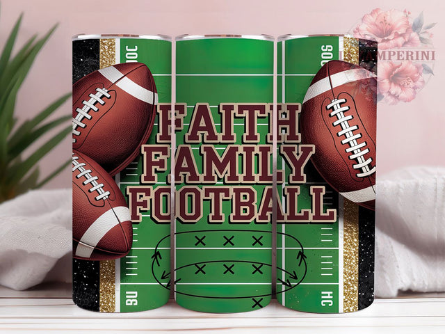 Faith Family Football Tumbler Wrap, Football Tumbler Wrap, Christian Football PNG, Game Day Tumbler, 20oz Skinny Tumbler, Religious Tumbler, Football Quote PNG Sublimation Li Zamperini 