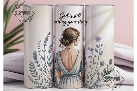 Faith Floral Woman 20oz Tumbler Wrap Sublimation sassyprint 