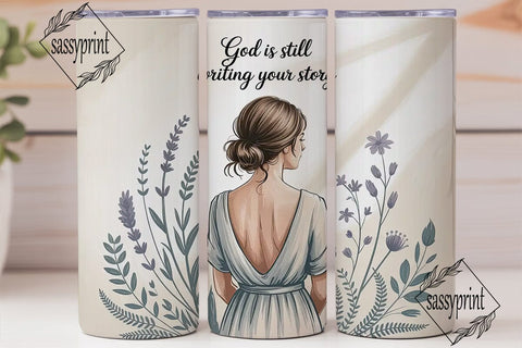 Faith Floral Woman 20oz Tumbler Wrap Sublimation sassyprint 