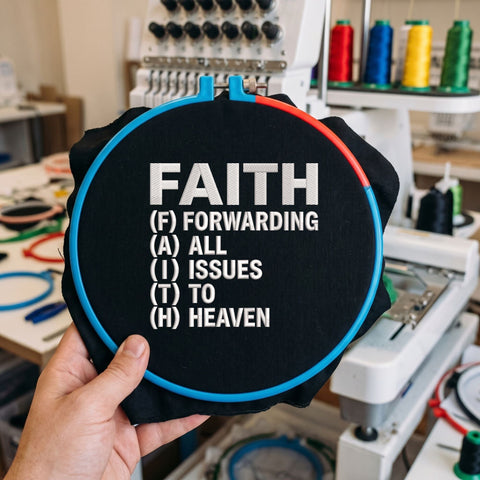 Faith Forwarding All Issues to Heaven Embroidery Design – Christian Faith Acronym Religious Machine Embroidery File Embroidery/Applique DESIGNS PatternFeed8 