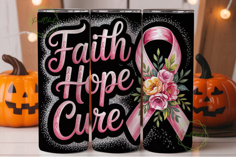 Faith Hope Cure 20oz Tumbler Wrap Sublimation PixelChick 