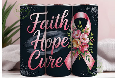 Faith Hope Cure 20oz Tumbler Wrap Sublimation PixelChick 